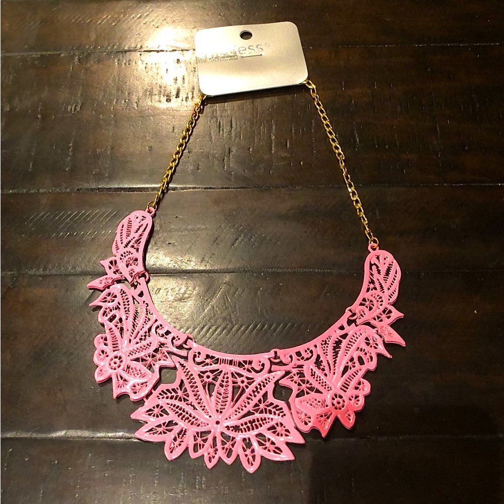 Necklace - Lace, Candy Pink